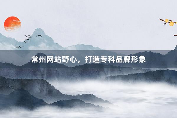 常州网站野心，打造专科品牌形象
