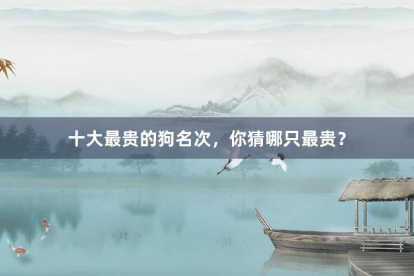 十大最贵的狗名次,你猜哪只最贵?